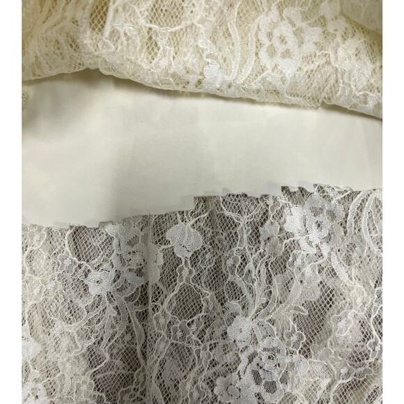 Cosplay alternative Renfair cream lace layered ruffle skirt 1/3 lining sz M - Picture 3 of 5